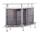 Coaster Gideon Crescent Shaped Glass Top Bar Unit with Drawer Model 182235